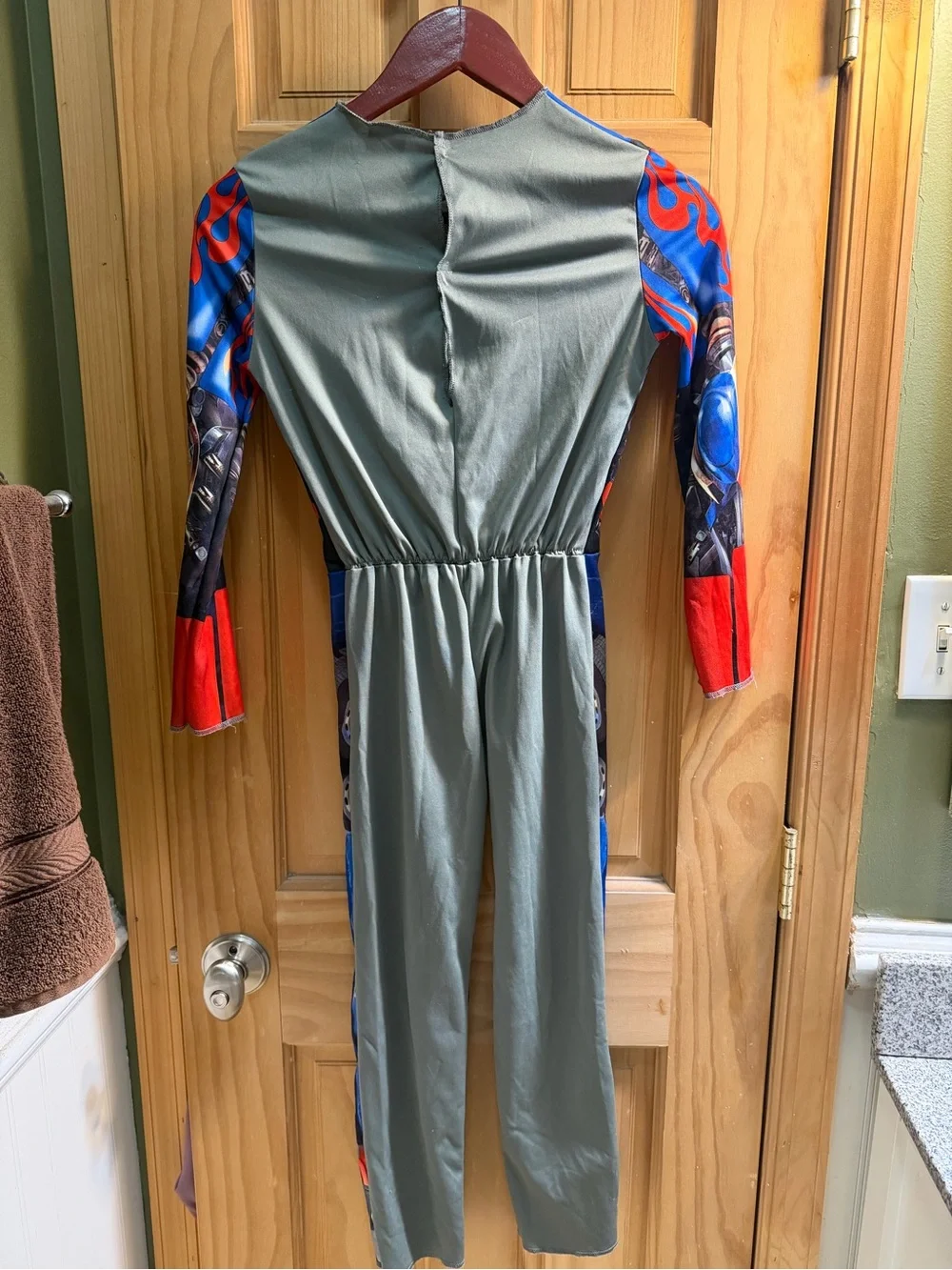 Optimus Prime Blue and Red Superhero Muscle Bodysuit Costume